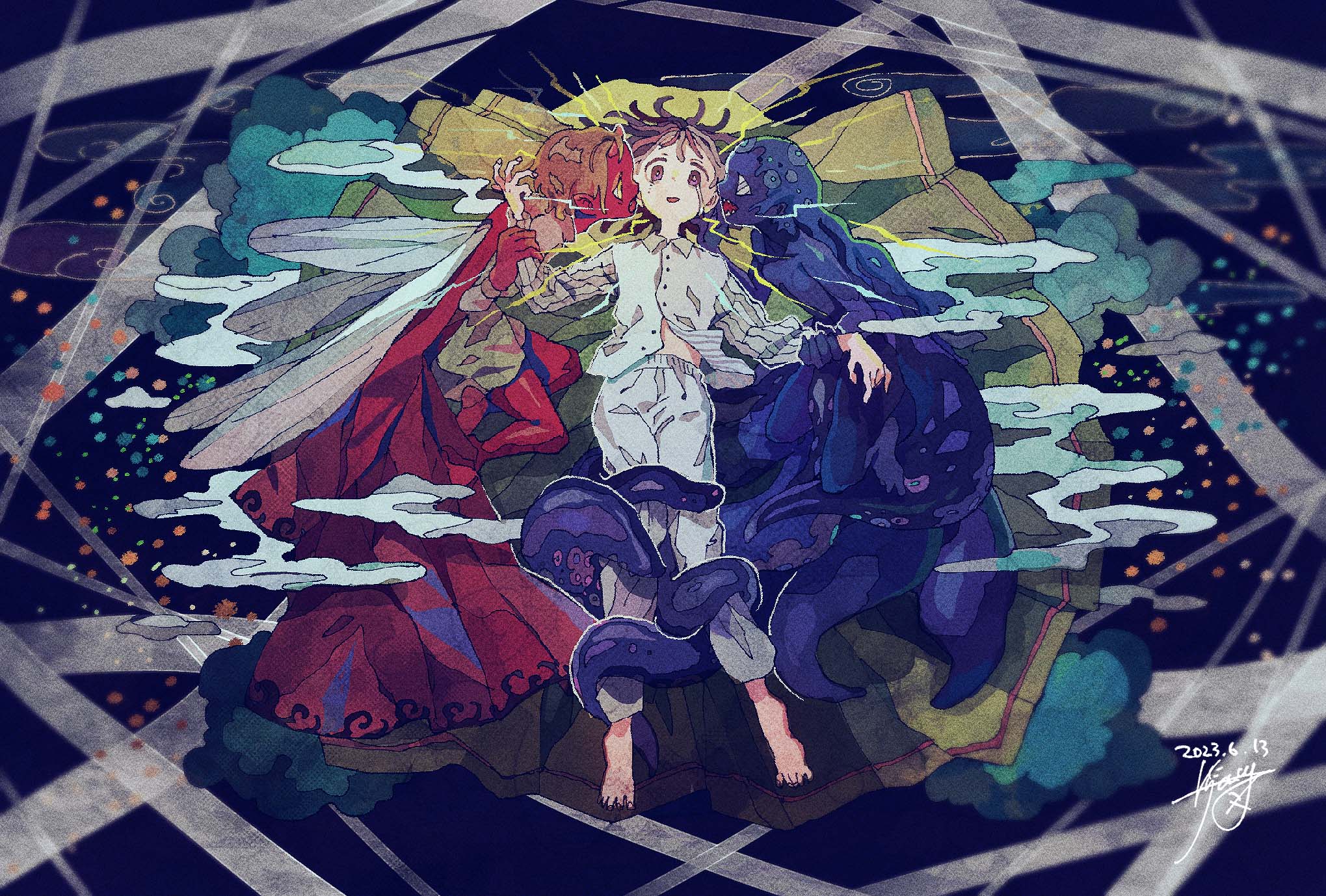 騒がしい夜の絵